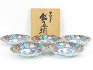 【陶芸・陶器】　古伊万里　銘々皿5枚セット（共箱付）